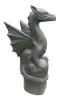 Product image 6 of the product “Sitting dragon on a rock, approx. 152 cm high. Cast stone, handcrafted & colored ”